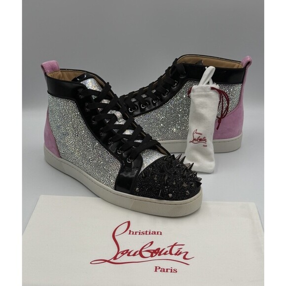 CHRISTIAN LOUBOUTIN Louis Strass Sneakers Pink High Swarovski Size 43 EU, 10 US main image 15